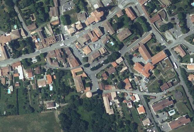 Vue aérienne Marché de Sainte-Foy-de-Peyrolières, Sainte-Foy-de-Peyrolières