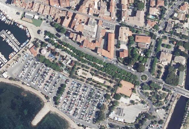 Vue aérienne Marché de Sanary-sur-Mer, Sanary-sur-Mer
