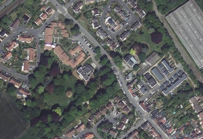Vue aérienne Marché de Santes, Santes