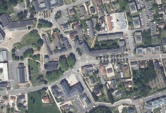 Vue aérienne Marché de Saran - Bourg, Saran