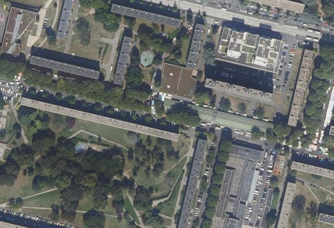 Vue aérienne Marché de Sarcelles les mardis, vendredis et dimanches, Sarcelles