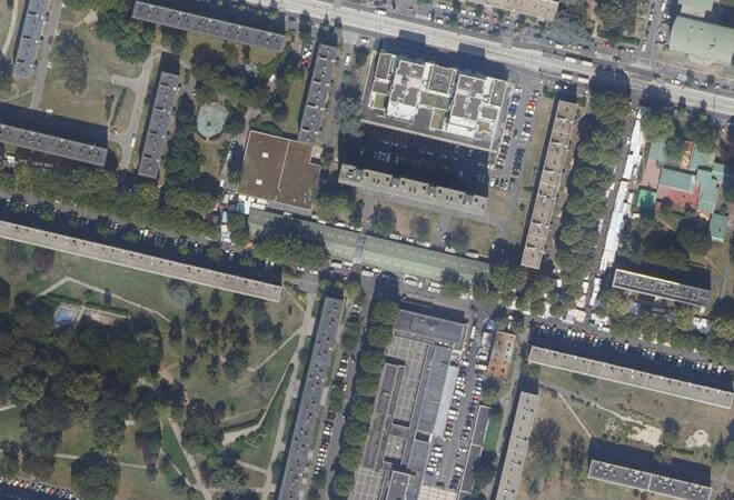 Vue aérienne marché de Sarcelles, Sarcelles