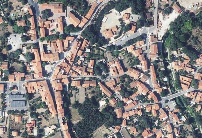 Vue aérienne Marché de Sorède, Sorède