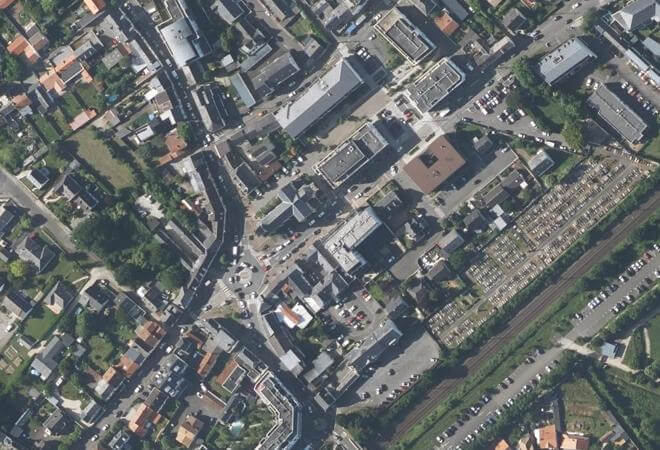 Vue aérienne Marché de Thouaré-sur-Loire, Thouaré-sur-Loire
