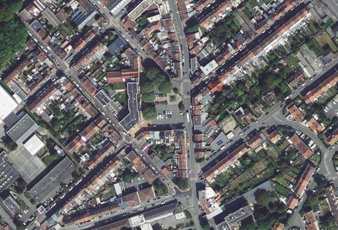 Vue aérienne Marché de Thumesnil en Nord, Faches-Thumesnil