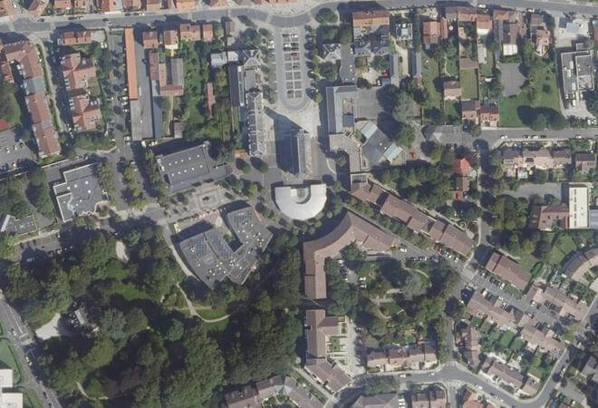 Vue aérienne Marché de Torcy, Torcy