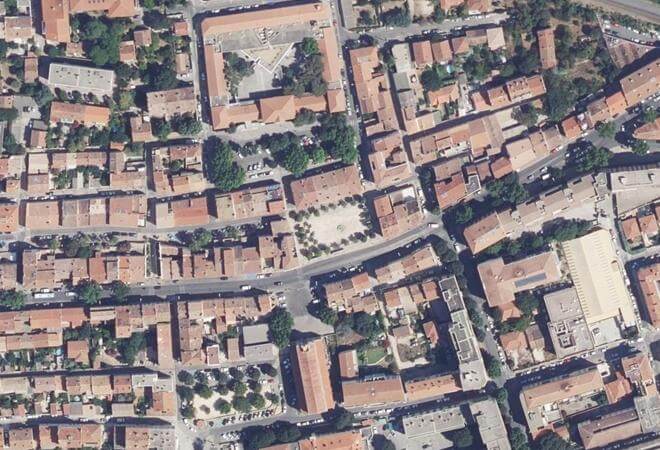 Vue aérienne Marché de Toulon, Toulon