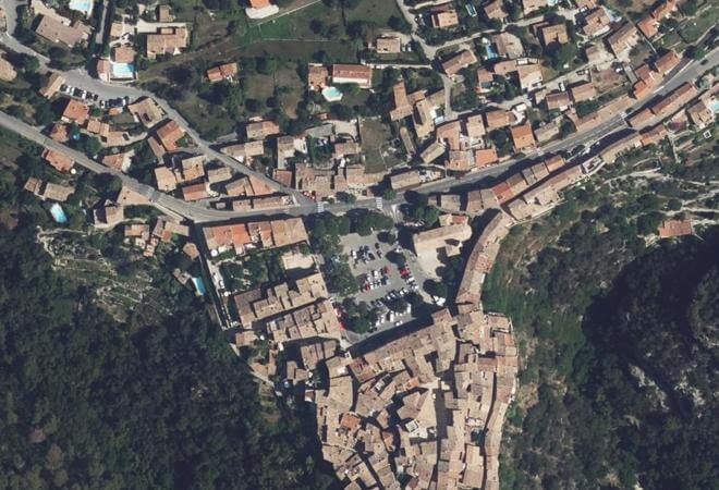 Vue aérienne Marché de Tourrettes sur Loup, Tourrettes-sur-Loup