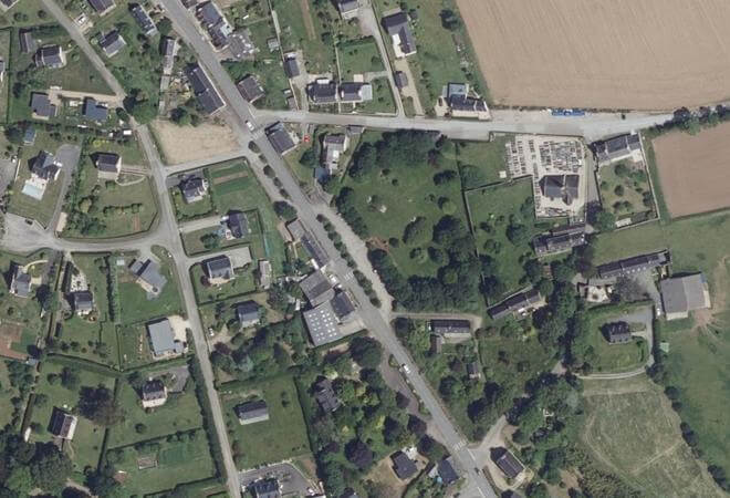 Vue aérienne Marché de Tréogat, Tréogat