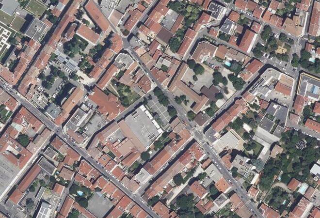 Vue aérienne Marché de Valence, Valence