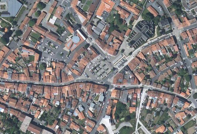 Vue aérienne Marché de Vallet, Vallet