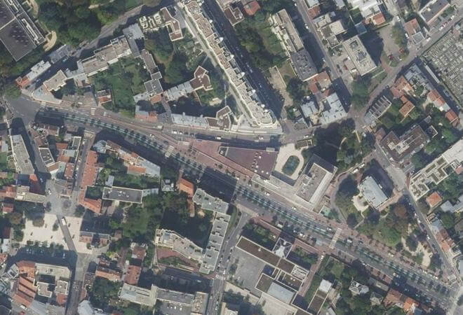 Vue aérienne Marché de Vanves, Vanves