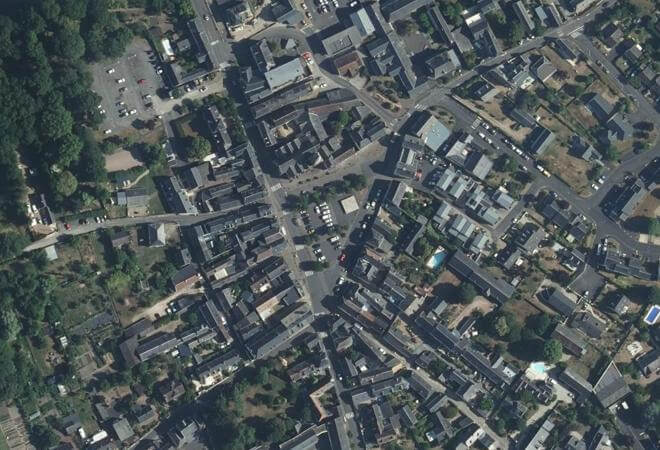 Vue aérienne Marché de Veigné, Veigné