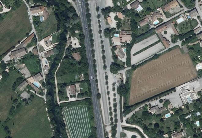 Vue aérienne Marché de Velleron, Velleron