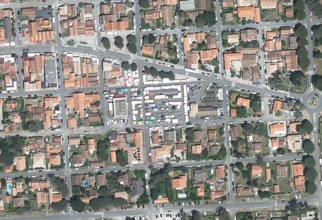 Vue aérienne Marché de Vendays-Montalivet, Vendays-Montalivet