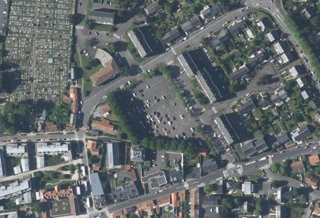 Vue aérienne Marché de Vertou, Vertou