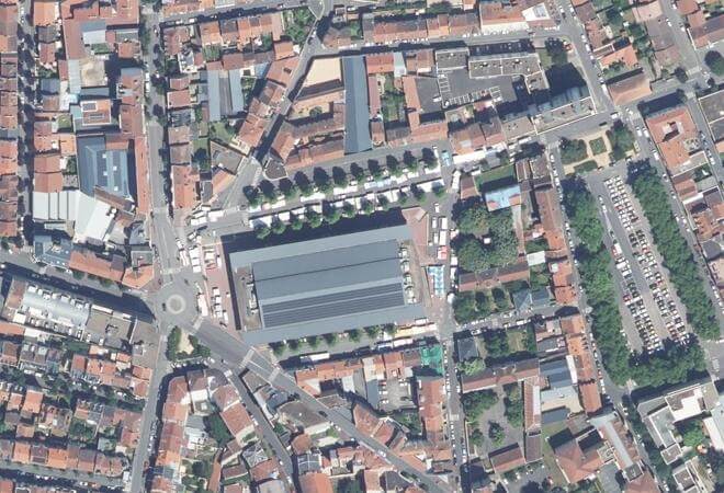 Vue aérienne Marché de Vichy, Vichy