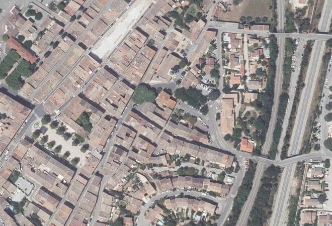 Vue aérienne Marché de Vidauban, Vidauban