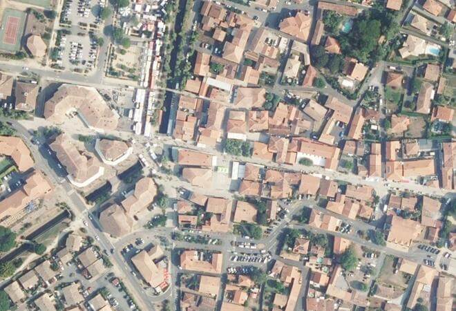 Vue aérienne Marché de Vieux-Boucau, Vieux-Boucau-les-Bains
