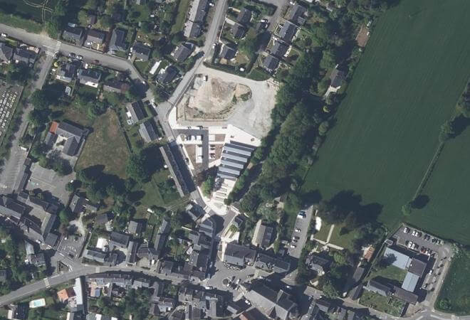 Vue aérienne Marché de Vigneux de Bretagne, Vigneux-de-Bretagne