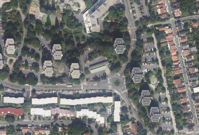 Vue aérienne Marché de Villaine, Massy