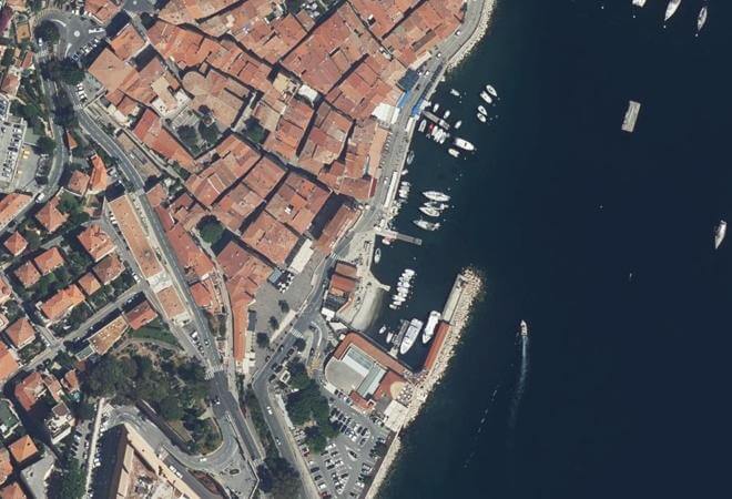 Vue aérienne Marché de Villefranche-sur-Mer, Villefranche-sur-Mer