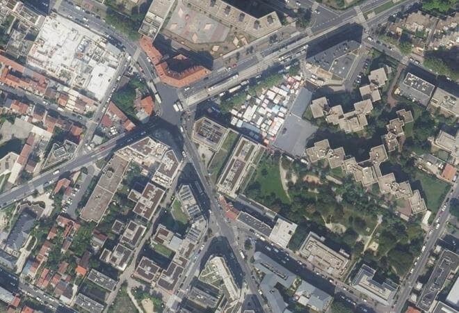 Vue aérienne Marché des 4 Routes, Asnières-sur-Seine