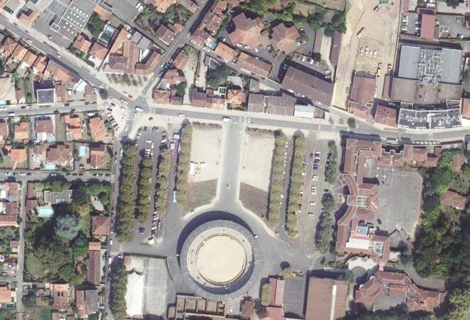 Vue aérienne Marché des Arènes, Mont-de-Marsan