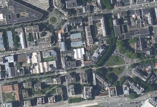 Vue aérienne Marché des Arts, Nantes