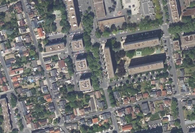 Vue aérienne Marché des Blossières, Orléans