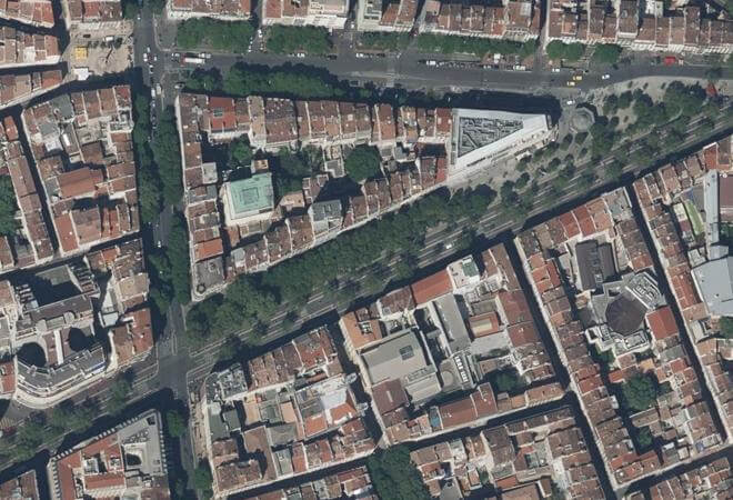 Vue aérienne Marché des Bouquinistes, Marseille