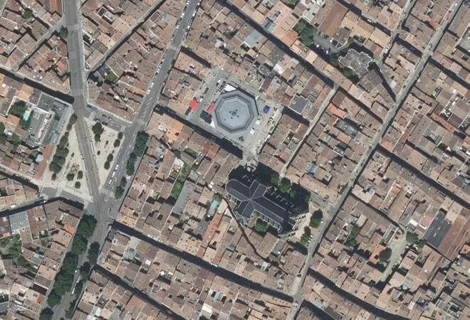 Vue aérienne Marché des Chartrons, Bordeaux