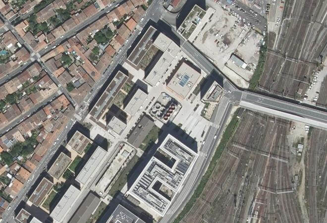 Vue aérienne Marché des Citernes, Bordeaux