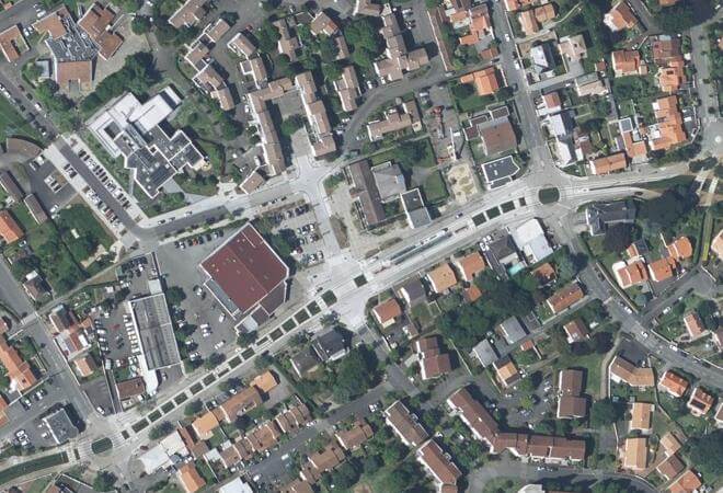 Vue aérienne Marché des Couëts, Bouguenais