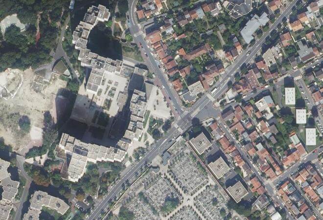 Vue aérienne Marché des Epinettes, Issy-les-Moulineaux