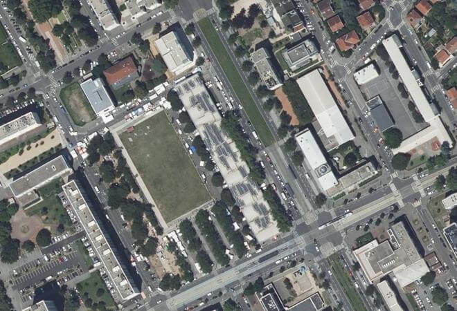 Vue aérienne Marché des États-Unis, Lyon