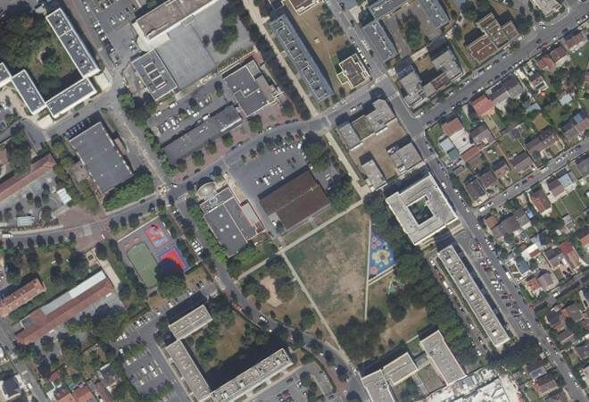 Vue aérienne Marché des Grandes Bornes, Goussainville