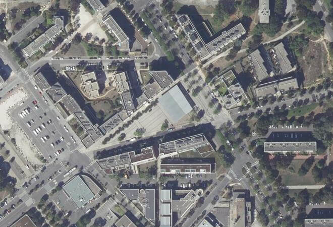 Vue aérienne Marché des Grésilles, Dijon