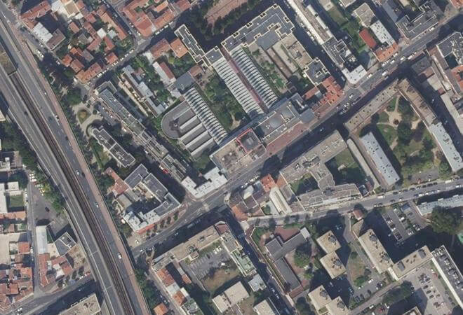 Vue aérienne Marché des Grésillons, Gennevilliers