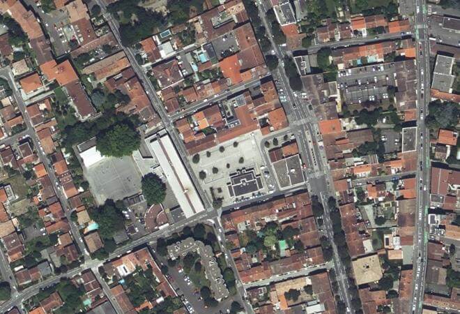 Vue aérienne Marché des Minimes, Toulouse