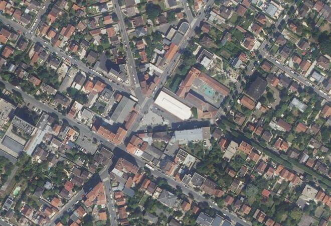 Vue aérienne Marché des Pavillons-sous-Bois, Les Pavillons-sous-Bois
