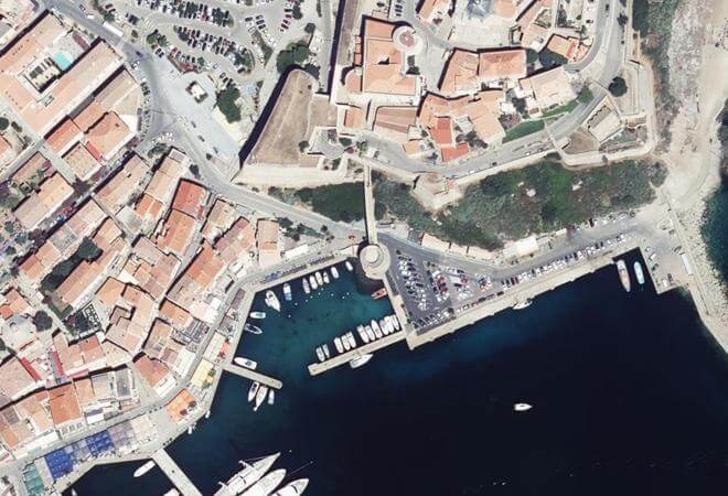 Vue aérienne Marché Des Pêcheurs, Calvi