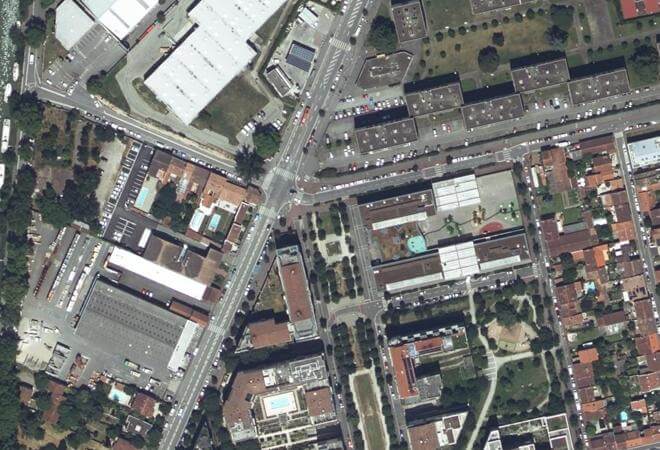 Vue aérienne Marché des Ponts-Jumeaux, Toulouse