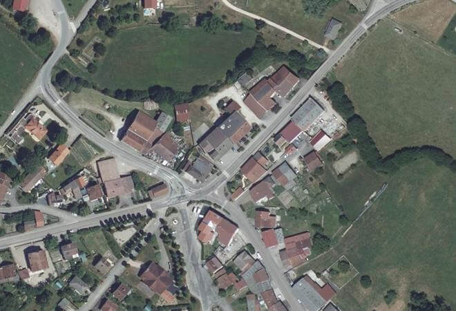 Vue aérienne Marché des Producteurs de Lerrain, Lerrain