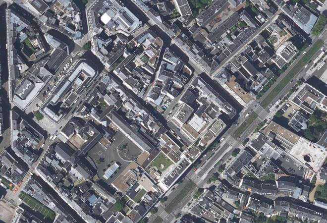 Vue aérienne Marché des producteurs locaux, Angers