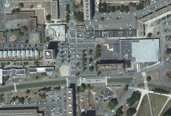 Vue aérienne Marché des Sablons, Le Mans