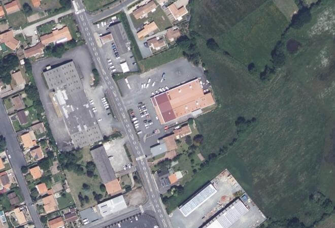 Vue aérienne Marché des saveurs de Gâtine, Pompaire