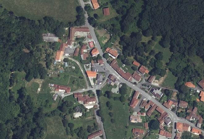 Vue aérienne Marché dimanche matin, Sauveterre-de-Comminges