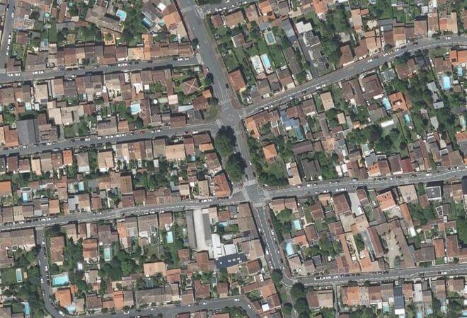 Vue aérienne Marché du Bouscat, Le Bouscat