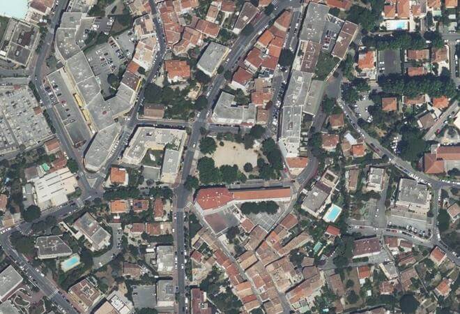Vue aérienne Marché du Cannet, Le Cannet